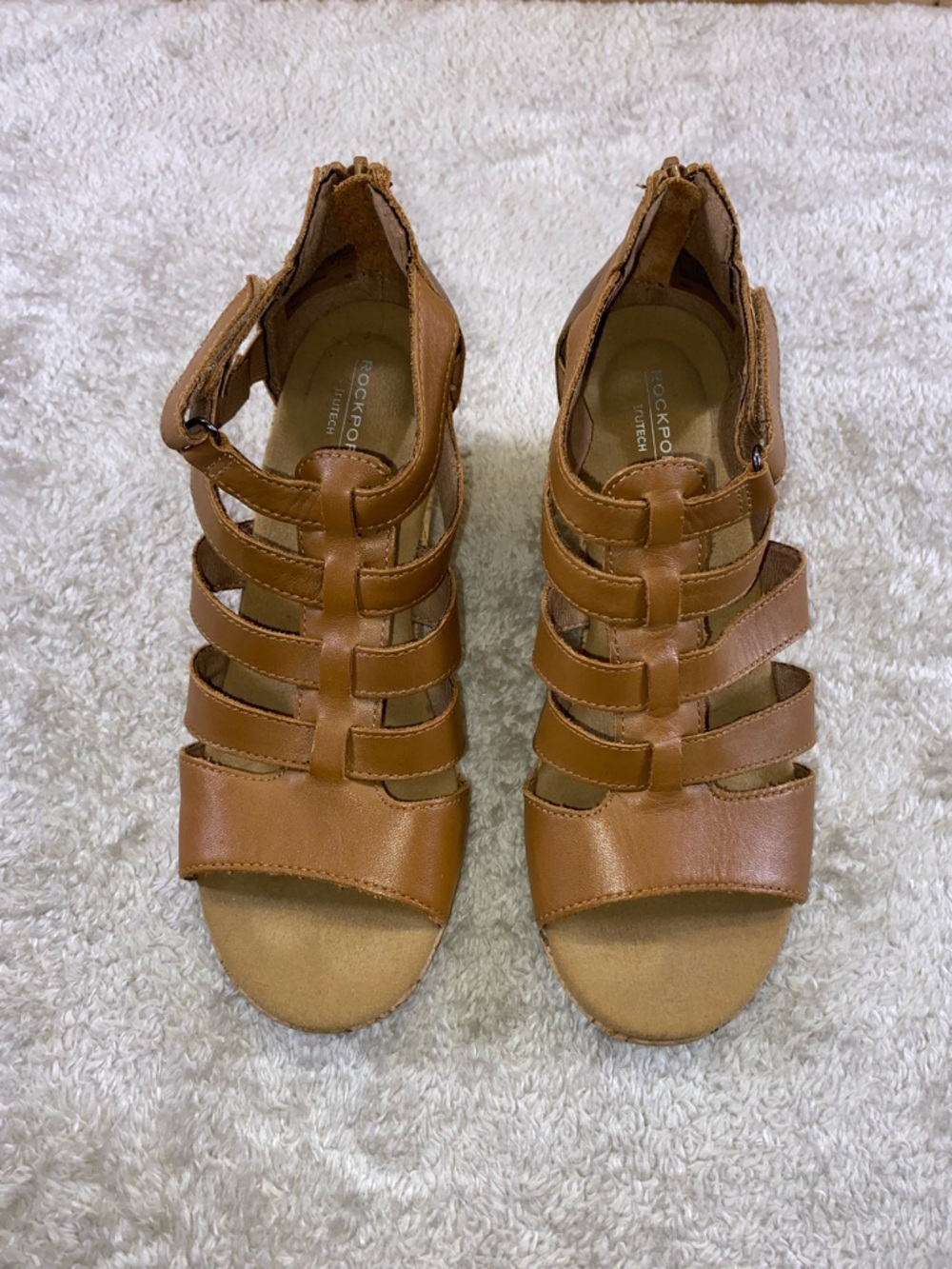 Rockport Tan Strappy Gladiator Sandals - Women's size 7